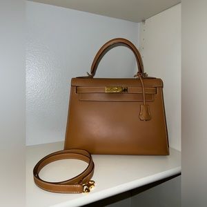 Hermes Kelly 28 Gold with Gold Hardware Sellier Calf Box